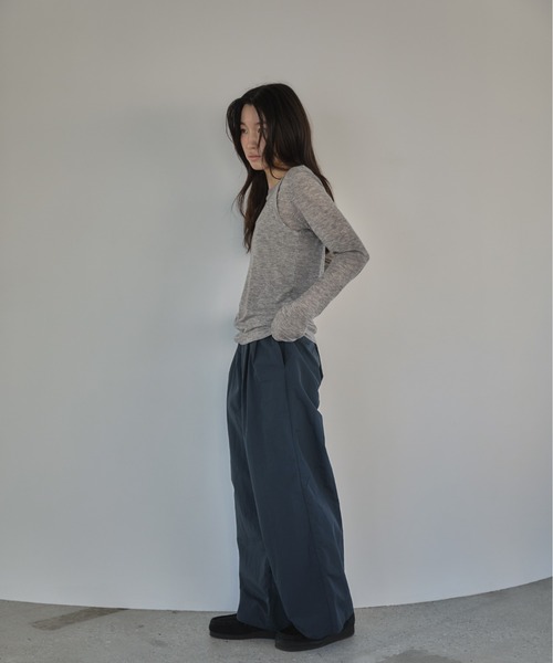 feepur（フェピュール）の「タンクレイヤードシアーロンTee（Tシャツ/カットソー・レディース・アイボリー/ブラック/杢グレー・MEDIUM）」の13枚目の写真