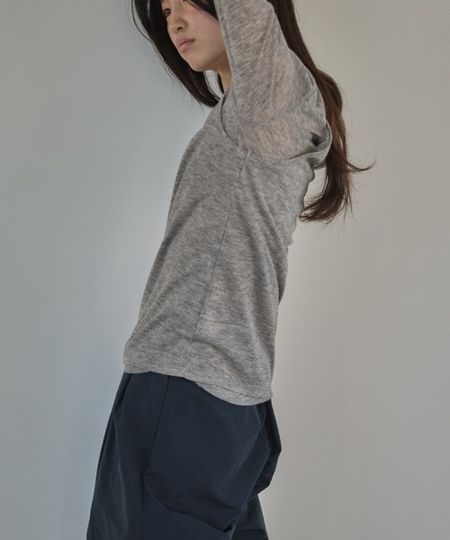 feepur（フェピュール）の「タンクレイヤードシアーロンTee（Tシャツ/カットソー・レディース・アイボリー/ブラック/杢グレー・MEDIUM）」の18枚目の写真