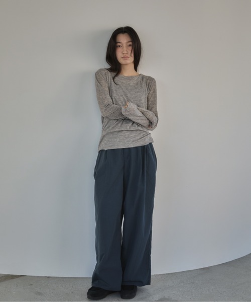 feepur（フェピュール）の「タンクレイヤードシアーロンTee（Tシャツ/カットソー・レディース・アイボリー/ブラック/杢グレー・MEDIUM）」の14枚目の写真