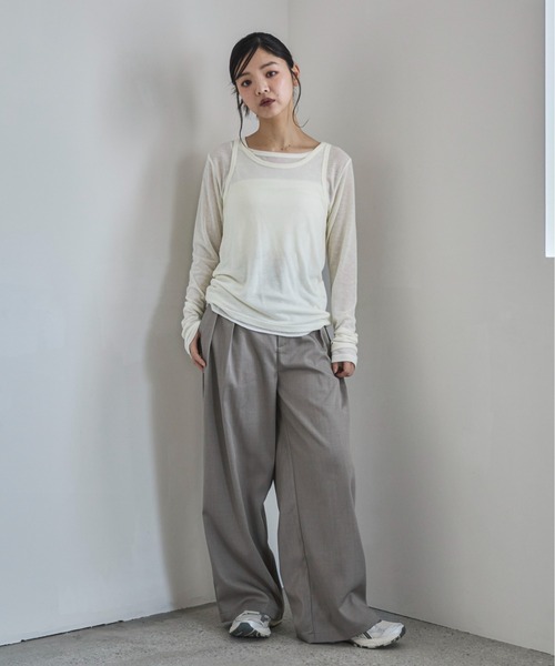 tシャツ タンクレイヤードシアーロンT「セット販売」 レディース Didot.showroom tシャツ タンクレイヤードシアーロンT「セット