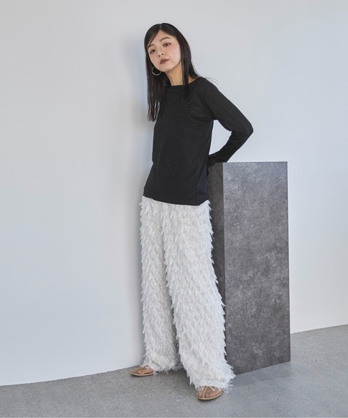 feepur（フェピュール）の「タンクレイヤードシアーロンTee（Tシャツ/カットソー・レディース・アイボリー/ブラック/杢グレー・MEDIUM）」の21枚目の写真