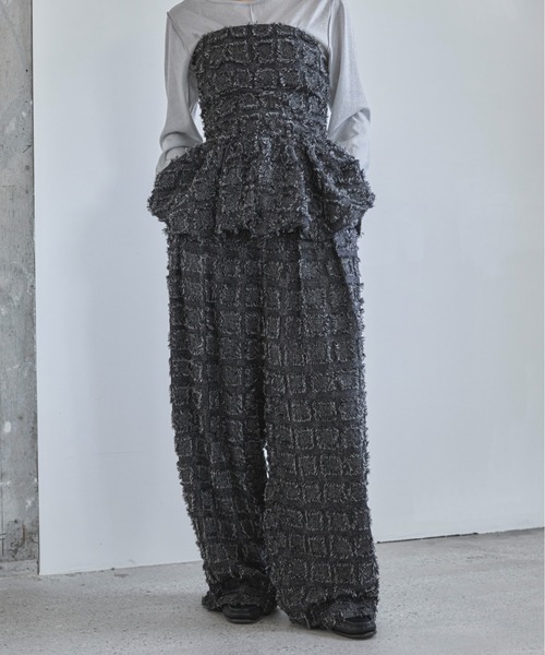 feepur（フェピュール）の「【セットアップ可】フリンジタックパンツ（その他パンツ・レディース・ネイビー/ブラック・SMALL/MEDIUM）」の3枚目の写真