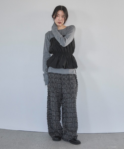 feepur（フェピュール）の「【セットアップ可】フリンジタックパンツ（その他パンツ・レディース・ネイビー/ブラック・SMALL/MEDIUM）」の13枚目の写真