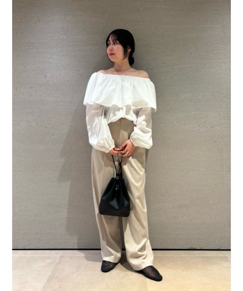 Mila Owen（ミラオーウェン）の「マーベルトデザインタックワイドパンツ（スラックス・レディース・モカ/ブラック/アイボリー・1/0）」の22枚目の写真