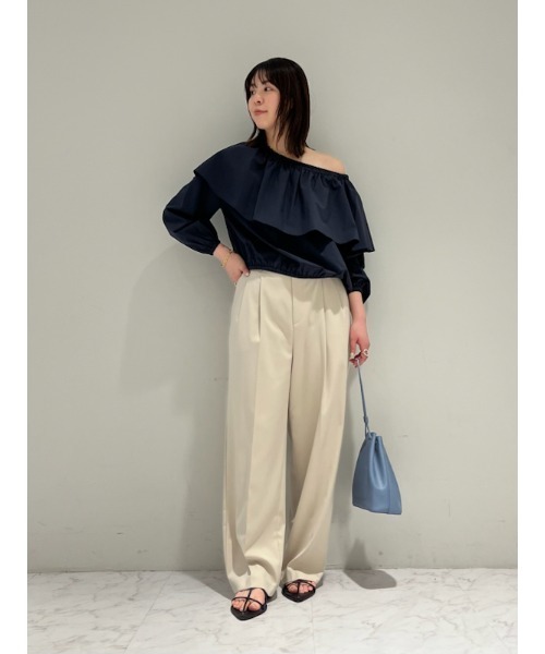 Mila Owen（ミラオーウェン）の「マーベルトデザインタックワイドパンツ（スラックス・レディース・モカ/ブラック/アイボリー・1/0）」の18枚目の写真