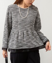 NOLLEY’S | ツイーディージャージペプラムプルオーバーカットソー(Tシャツ/カットソー)