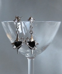 KONVINI | 【Ammimajus】ハートパールキラキラプラネットピアス(ピアス(両耳用))