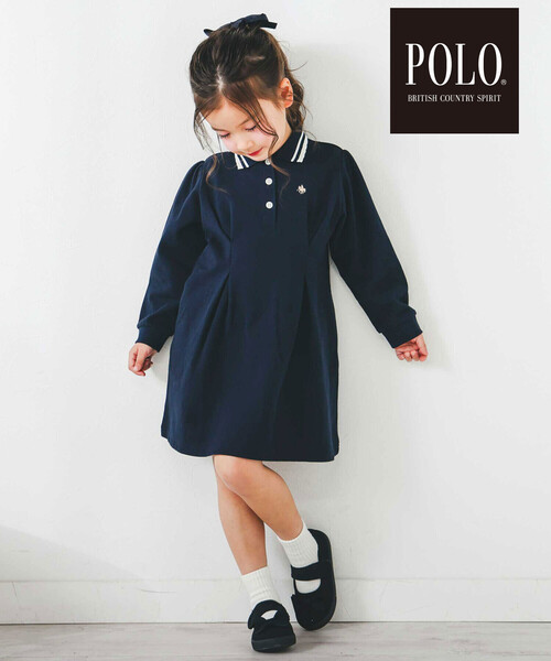 SLAP SLIP(スラップスリップ)の「【POLO BCS(ポロ・ビーシーエス)×SLAP SLIPコラボ】【お揃い】無地ボーダーライン襟ポロシャツワンピース(80~130cm)(ワンピース・キッズ・ネイビー/ブラック系その他・80cm/90cm/100cm/130cm/110cm/120cm)」の16枚目の写真