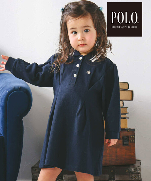 SLAP SLIP(スラップスリップ)の「【POLO BCS(ポロ・ビーシーエス)×SLAP SLIPコラボ】【お揃い】無地ボーダーライン襟ポロシャツワンピース(80~130cm)(ワンピース・キッズ・ネイビー/ブラック系その他・80cm/90cm/100cm/130cm/110cm/120cm)」の14枚目の写真