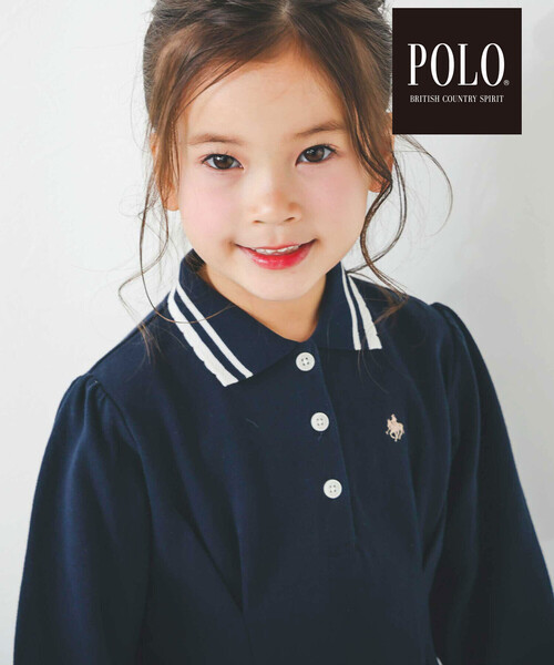 SLAP SLIP(スラップスリップ)の「【POLO BCS(ポロ・ビーシーエス)×SLAP SLIPコラボ】【お揃い】無地ボーダーライン襟ポロシャツワンピース(80~130cm)(ワンピース・キッズ・ネイビー/ブラック系その他・80cm/90cm/100cm/130cm/110cm/120cm)」の12枚目の写真