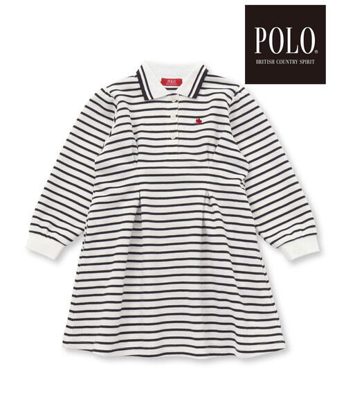 SLAP SLIP(スラップスリップ)の「【POLO BCS(ポロ・ビーシーエス)×SLAP SLIPコラボ】【お揃い】無地ボーダーライン襟ポロシャツワンピース(80~130cm)(ワンピース・キッズ・ネイビー/ブラック系その他・80cm/90cm/100cm/130cm/110cm/120cm)」の9枚目の写真