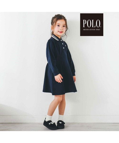 SLAP SLIP(スラップスリップ)の「【POLO BCS(ポロ・ビーシーエス)×SLAP SLIPコラボ】【お揃い】無地ボーダーライン襟ポロシャツワンピース(80~130cm)(ワンピース・キッズ・ネイビー/ブラック系その他・80cm/90cm/100cm/130cm/110cm/120cm)」の18枚目の写真