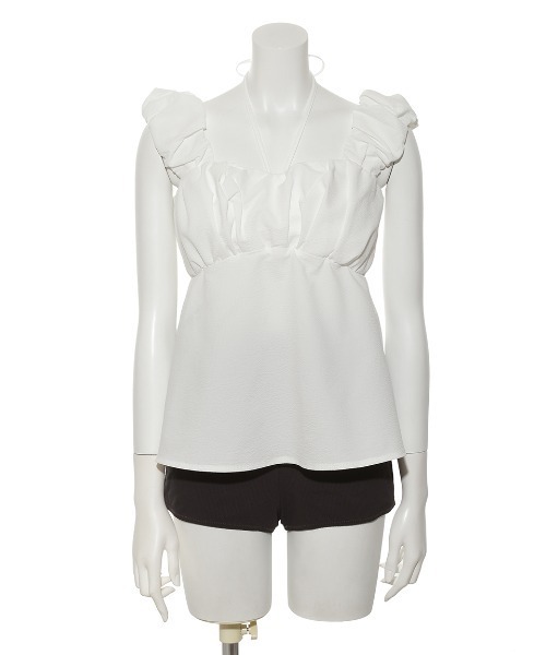 ギャザーパフデザイン2wayスイムウェア