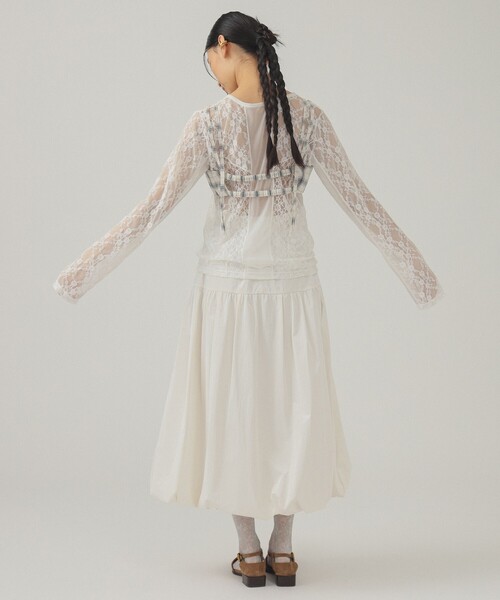 Ray BEAMS(レイビームス)の「チェック ビスチェ(キャミソール・レディース・オフホワイト/ブラック・0/1)」の5枚目の写真