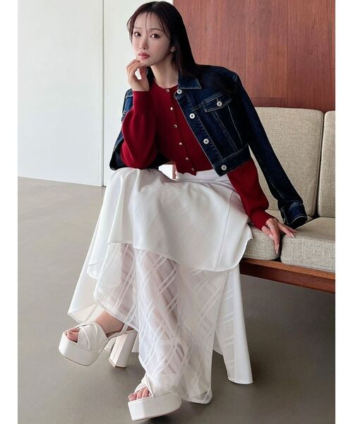 RESEXXY（リゼクシー）の「クルーネックニットカーディガン（カーディガン/ボレロ・レディース・その他1/イエロー/ブラック/レッド・FREE）」の8枚目の写真