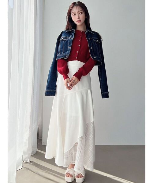 RESEXXY（リゼクシー）の「クルーネックニットカーディガン（カーディガン/ボレロ・レディース・その他1/イエロー/ブラック/レッド・FREE）」の10枚目の写真