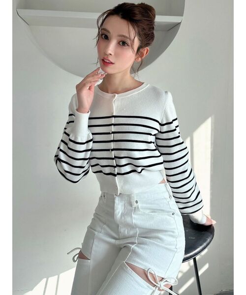 RESEXXY（リゼクシー）の「クルーネックニットカーディガン（カーディガン/ボレロ・レディース・その他1/イエロー/ブラック/レッド・FREE）」の15枚目の写真