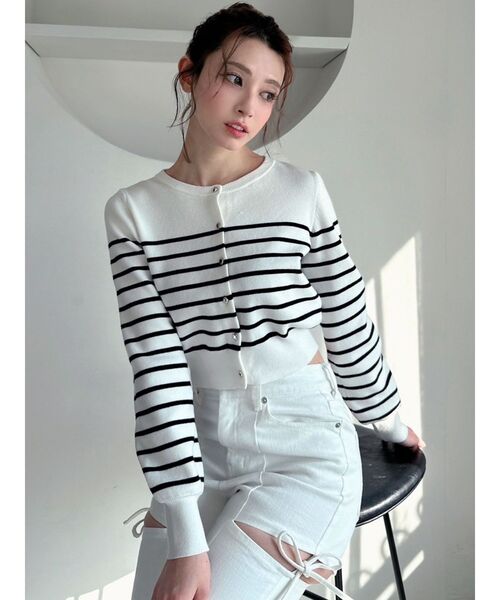 RESEXXY（リゼクシー）の「クルーネックニットカーディガン（カーディガン/ボレロ・レディース・その他1/イエロー/ブラック/レッド・FREE）」の16枚目の写真