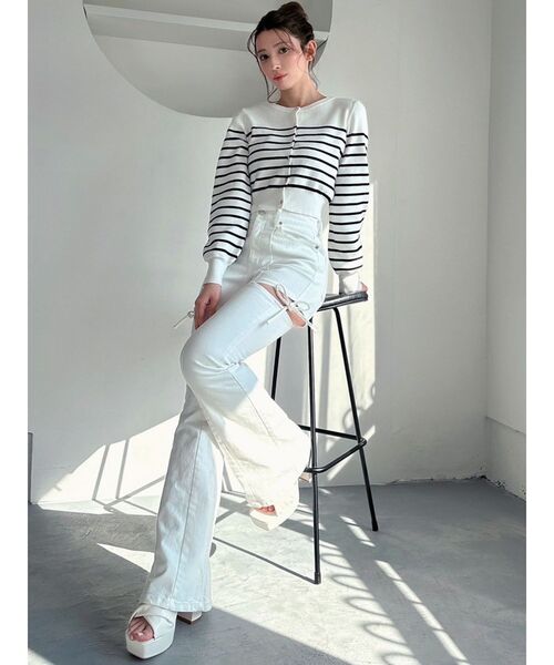 RESEXXY（リゼクシー）の「クルーネックニットカーディガン（カーディガン/ボレロ・レディース・その他1/イエロー/ブラック/レッド・FREE）」の19枚目の写真