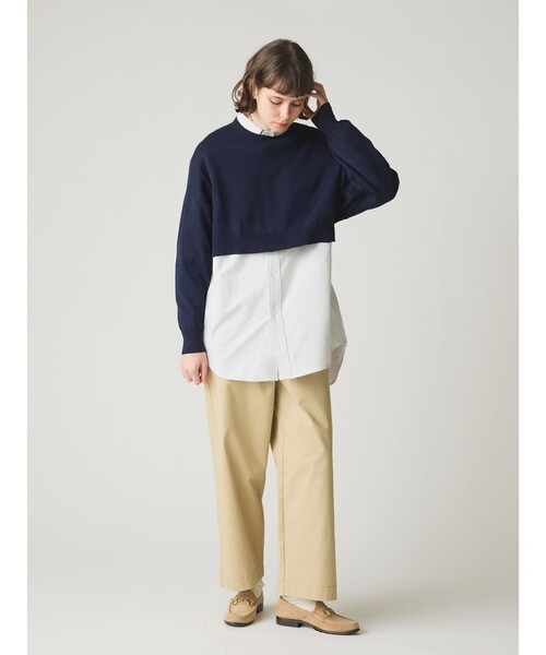 MidiUmi(ミディウミ)の「MidiUmi ショートニットプルオーバー(ニット/セーター・レディース・ネイビー/レッド/ライトグレー・FREE)」の12枚目の写真