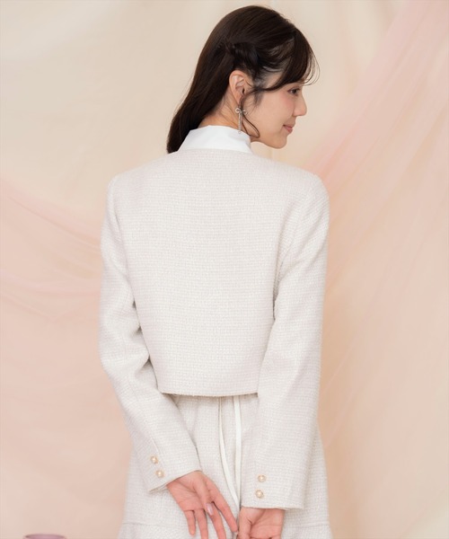 WILLSELECTION(ウィルセレクション)の「ラメツイードノーカラージャケット(ノーカラージャケット・レディース・オフホワイト/ピンク/イエロー・FREE)」の8枚目の写真