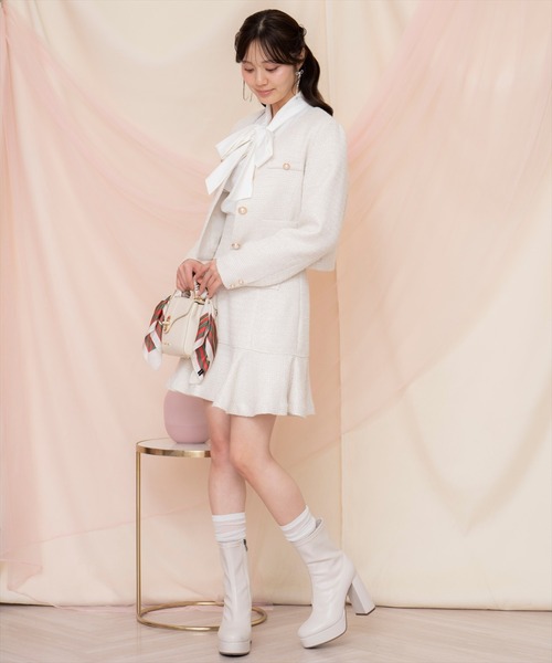 WILLSELECTION(ウィルセレクション)の「ラメツイードノーカラージャケット(ノーカラージャケット・レディース・オフホワイト/ピンク/イエロー・FREE)」の12枚目の写真