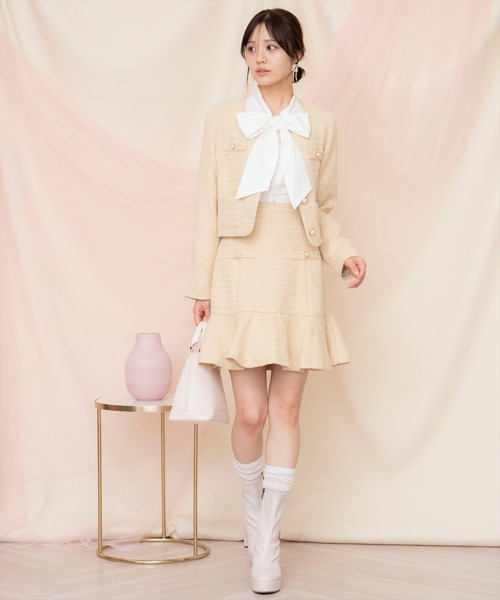 WILLSELECTION(ウィルセレクション)の「ラメツイードノーカラージャケット(ノーカラージャケット・レディース・オフホワイト/ピンク/イエロー・FREE)」の16枚目の写真