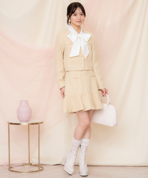 WILLSELECTION(ウィルセレクション)の「ラメツイードノーカラージャケット(ノーカラージャケット・レディース・オフホワイト/ピンク/イエロー・FREE)」の17枚目の写真