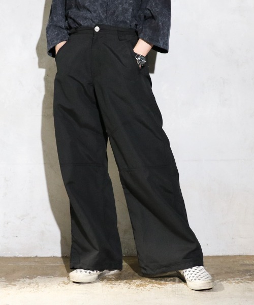 WILLY CHAVARRIA(ウィリーチャバリア)の「WILLY CHAVARRIA / ウィリーチャバリア RAVER PANTS POLYESTER レイバーパンツ バギーパンツ(デニムパンツ・メンズ・ブラック・LARGE)」の3枚目の写真