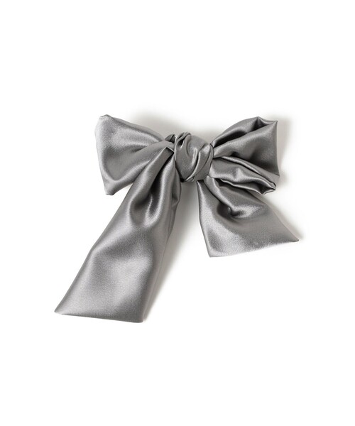 BEAMS BOY（ビームスボーイ）の「サテン リボン クリップ（バレッタ/ヘアクリップ・レディース・グレー/ブラック・ONE SIZE）」の4枚目の写真