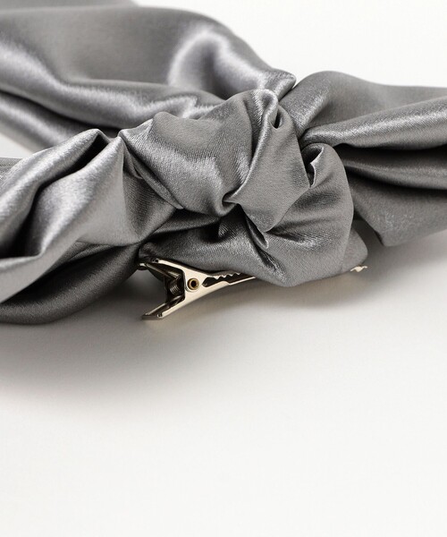 BEAMS BOY（ビームスボーイ）の「サテン リボン クリップ（バレッタ/ヘアクリップ・レディース・グレー/ブラック・ONE SIZE）」の6枚目の写真
