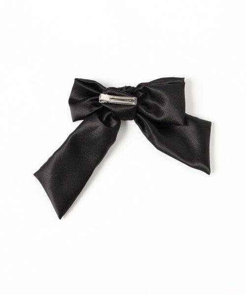 BEAMS BOY（ビームスボーイ）の「サテン リボン クリップ（バレッタ/ヘアクリップ・レディース・グレー/ブラック・ONE SIZE）」の7枚目の写真