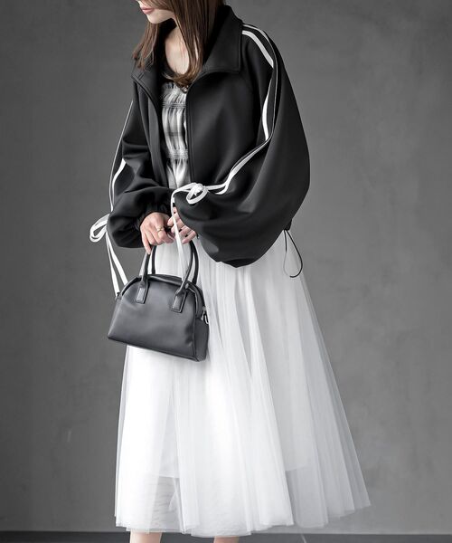 rps(アールピーエス)の「リボンライントラックジャケット(ブルゾン・レディース・アイボリー/ブラック・フリー)」の13枚目の写真