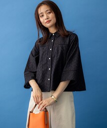 ⭕️【新品】23区エンブロイダリーラミー　ブラウス☆44サイズ☆ブラック TOMORROWLAND （トゥモローランド）の「ラミーエンブロイダリー