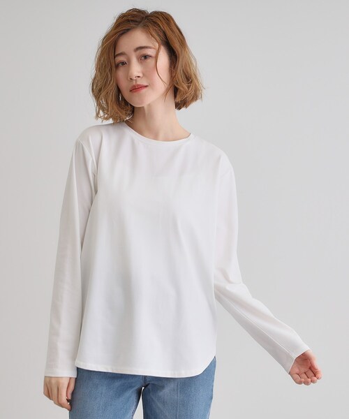 grove（グローブ）の「裾テールロンT（Tシャツ/カットソー・レディース・ホワイト系5/オフホワイト・01/02/04/03/05）」の2枚目の写真