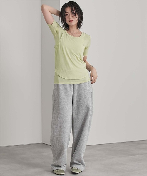 miette（ミエット）の「タンクレイヤード半袖Tシャツ（Tシャツ/カットソー・レディース・レッド/ライム/チャコール・FREE）」の13枚目の写真