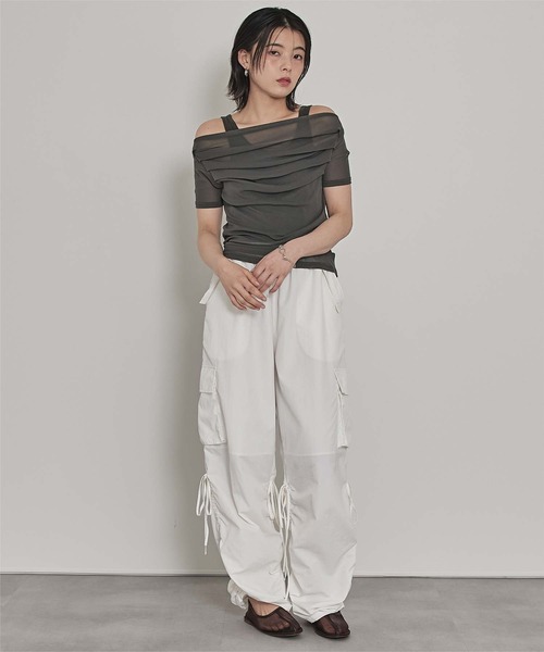 miette（ミエット）の「タンクレイヤード半袖Tシャツ（Tシャツ/カットソー・レディース・レッド/ライム/チャコール・FREE）」の11枚目の写真