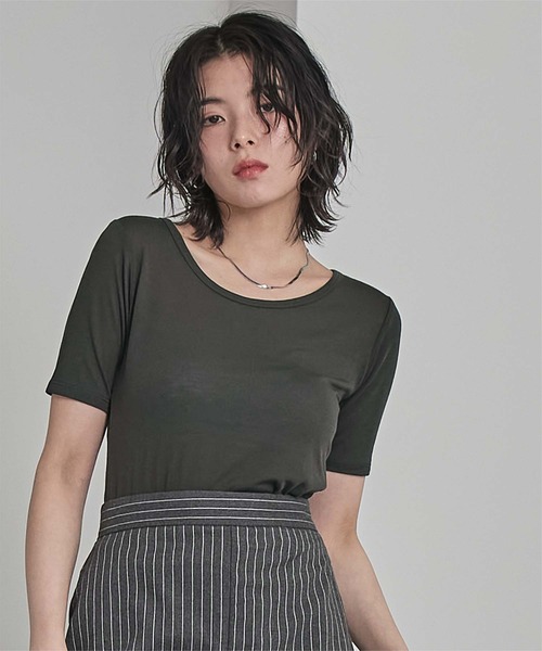 miette（ミエット）の「タンクレイヤード半袖Tシャツ（Tシャツ/カットソー・レディース・レッド/ライム/チャコール・FREE）」の8枚目の写真