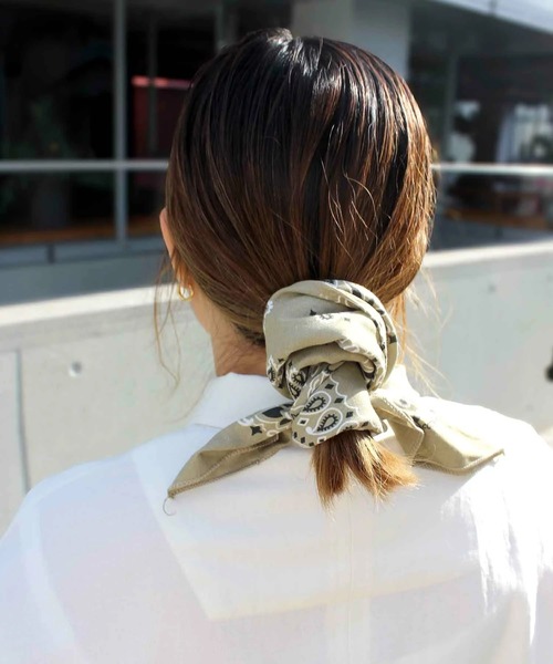 HAV-A-HANK（ハバハンク ）の「【HAV-A-HANK】ハバハンク ペイズリー柄バンダナ MADE IN USA NBA-0001（バンダナ/スカーフ・メンズ・オリーブ/サックスブルー/ブラック×レッド/グレー/ターコイズブルー/シルバー/ブラウン/レッド/ピンク/ライム/グリーン/バーガンディー/ベージュ/ネイビー/オレンジ/ダークネイビー/ロイヤルブルー/ブラック/ホワイト・FREE）」の6枚目の写真