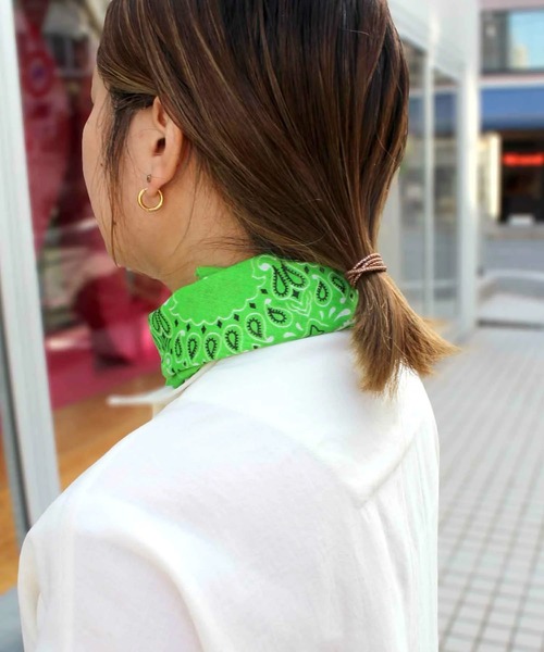 HAV-A-HANK（ハバハンク ）の「【HAV-A-HANK】ハバハンク ペイズリー柄バンダナ MADE IN USA NBA-0001（バンダナ/スカーフ・メンズ・オリーブ/サックスブルー/ブラック×レッド/グレー/ターコイズブルー/シルバー/ブラウン/レッド/ピンク/ライム/グリーン/バーガンディー/ベージュ/ネイビー/オレンジ/ダークネイビー/ロイヤルブルー/ブラック/ホワイト・FREE）」の8枚目の写真