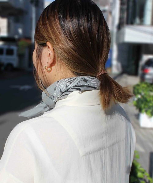 HAV-A-HANK（ハバハンク ）の「【HAV-A-HANK】ハバハンク ペイズリー柄バンダナ MADE IN USA NBA-0001（バンダナ/スカーフ・メンズ・オリーブ/サックスブルー/ブラック×レッド/グレー/ターコイズブルー/シルバー/ブラウン/レッド/ピンク/ライム/グリーン/バーガンディー/ベージュ/ネイビー/オレンジ/ダークネイビー/ロイヤルブルー/ブラック/ホワイト・FREE）」の19枚目の写真