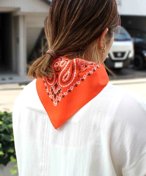 HAV-A-HANK（ハバハンク ）の「【HAV-A-HANK】ハバハンク ペイズリー柄バンダナ MADE IN USA NBA-0001（バンダナ/スカーフ・メンズ・オリーブ/サックスブルー/ブラック×レッド/グレー/ターコイズブルー/シルバー/ブラウン/レッド/ピンク/ライム/グリーン/バーガンディー/ベージュ/ネイビー/オレンジ/ダークネイビー/ロイヤルブルー/ブラック/ホワイト・FREE）」の18枚目の写真