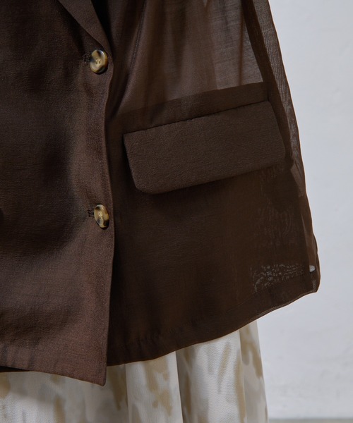 COLONY 2139（コロニートゥーワンスリーナイン）の「シアー半袖テーラードジャケット（テーラードジャケット・レディース・ブラウン/ブラック・FREE）」の15枚目の写真