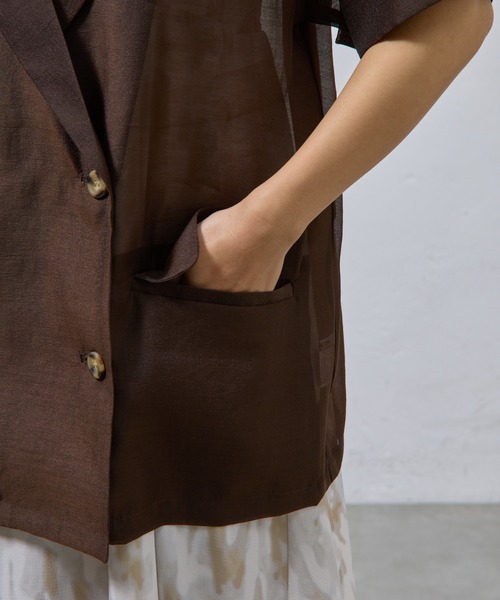 COLONY 2139（コロニートゥーワンスリーナイン）の「シアー半袖テーラードジャケット（テーラードジャケット・レディース・ブラウン/ブラック・FREE）」の16枚目の写真