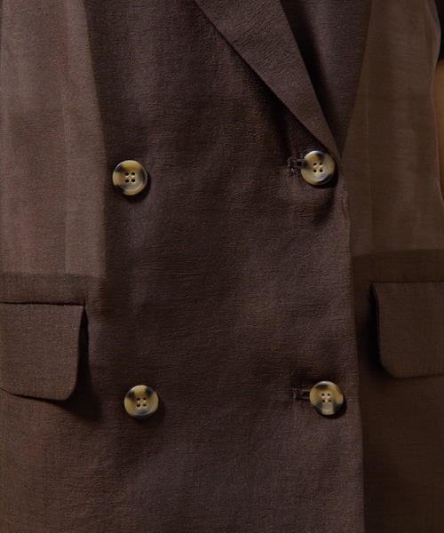 COLONY 2139（コロニートゥーワンスリーナイン）の「シアー半袖テーラードジャケット（テーラードジャケット・レディース・ブラウン/ブラック・FREE）」の12枚目の写真