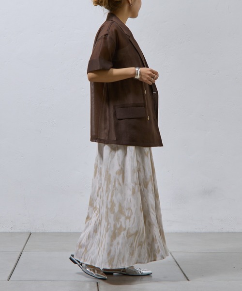 COLONY 2139（コロニートゥーワンスリーナイン）の「シアー半袖テーラードジャケット（テーラードジャケット・レディース・ブラウン/ブラック・FREE）」の6枚目の写真