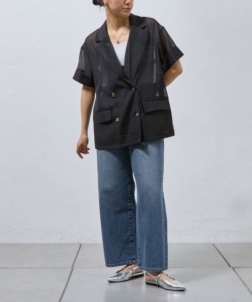 COLONY 2139（コロニートゥーワンスリーナイン）の「シアー半袖テーラードジャケット（テーラードジャケット・レディース・ブラウン/ブラック・FREE）」の21枚目の写真