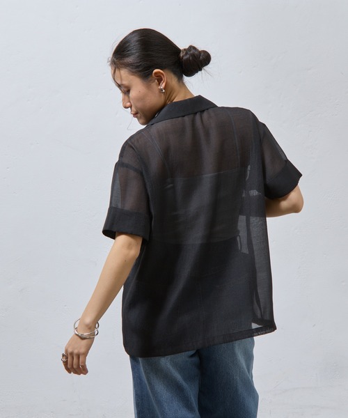 COLONY 2139（コロニートゥーワンスリーナイン）の「シアー半袖テーラードジャケット（テーラードジャケット・レディース・ブラウン/ブラック・FREE）」の19枚目の写真