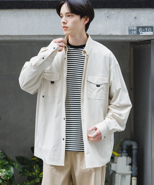 SENSE OF PLACE by URBAN RESEARCH(センスオブプレイスバイアーバンリサーチ)の「リップストップフィッシングシャツ(シャツ/ブラウス・メンズ・ブラック/アイボリー/ブルー・MEDIUM/LARGE)」の2枚目の写真