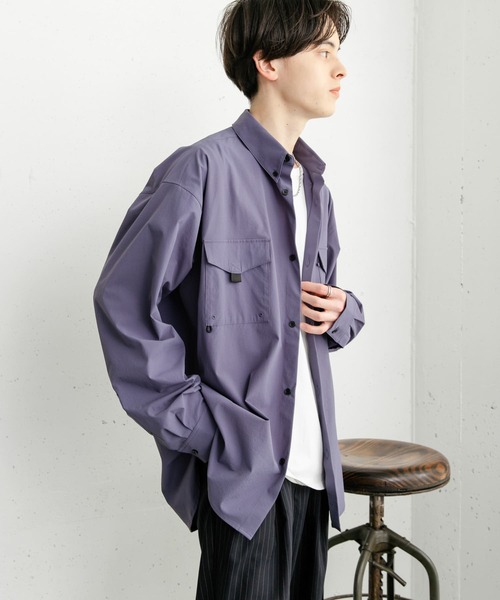 SENSE OF PLACE by URBAN RESEARCH(センスオブプレイスバイアーバンリサーチ)の「リップストップフィッシングシャツ(シャツ/ブラウス・メンズ・ブラック/アイボリー/ブルー・MEDIUM/LARGE)」の7枚目の写真